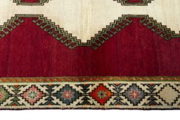 Close-up detail of 2000s Persian Gabbeh rug from Iran / Persia showing Wool weave