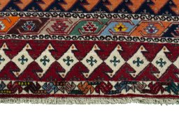 Central medallion detail of 2000s Persian Gabbeh rug from Iran / Persia