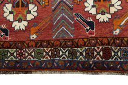 Central medallion detail of 1970s Persian Gabbeh rug from Iran / Persia