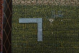 Close-up detail of 2000s Persian Gabbeh rug from Iran / Persia showing Wool weave
