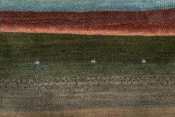 Full view of 2000s Persian Gabbeh rug from Iran / Persia, 135 × 94 cm in Multi Color tones