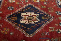 Central medallion detail of 2000s Persian Gabbeh rug from Iran / Persia