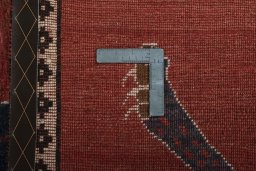 Close-up detail of 2000s Persian Gabbeh rug from Iran / Persia showing Wool weave