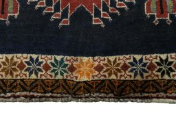 Central medallion detail of 2000s Persian Gabbeh rug from Iran / Persia