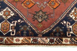 Close-up detail of 2000s Persian Gabbeh rug from Iran / Persia showing Wool weave