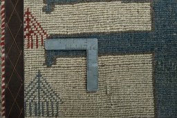Close-up detail of 2000s Persian Gabbeh rug from Iran / Persia showing Wool weave