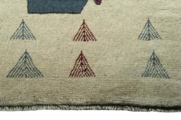 Central medallion detail of 2000s Persian Gabbeh rug from Iran / Persia