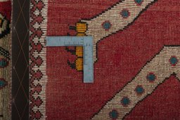 Close-up detail of 2000s Persian Gabbeh rug from Iran / Persia showing Wool weave