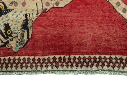 Central medallion detail of 2000s Persian Gabbeh rug from Iran / Persia