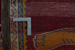 Close-up detail of 2000s Persian Gabbeh rug from Iran / Persia showing Wool weave