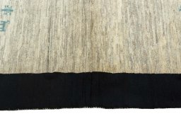 Close-up detail of New Persian Gabbeh rug from Iran / Persia showing Wool weave