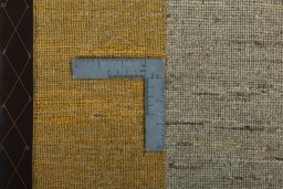 Close-up detail of New Persian Gabbeh rug from Iran / Persia showing Wool weave
