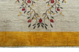 Central medallion detail of New Persian Gabbeh rug from Iran / Persia