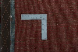Close-up detail of 2000s Persian Gabbeh rug from Iran / Persia showing Wool weave