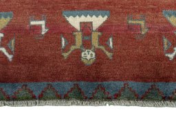 Central medallion detail of 2000s Persian Gabbeh rug from Iran / Persia