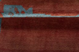 Full view of 2000s Persian Gabbeh rug from Iran / Persia, 149 × 103 cm in Red tones