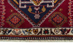 Central medallion detail of 2000s Persian Gabbeh rug from Iran / Persia