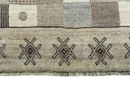 Central medallion detail of 2000s Persian Gabbeh rug from Iran / Persia