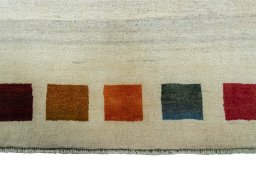 Central medallion detail of 2000s Persian Gabbeh rug from Iran / Persia