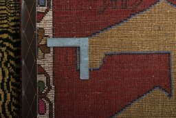 Close-up detail of 2000s Persian Gabbeh rug from Iran / Persia showing Wool weave