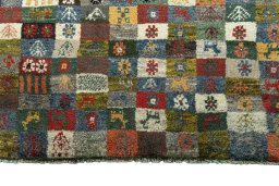 Central medallion detail of 2000s Persian Gabbeh rug from Iran / Persia