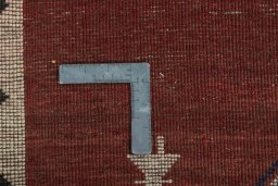 Close-up detail of 2000s Persian Gabbeh rug from Iran / Persia showing Wool weave