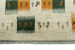 Central medallion detail of 2000s Persian Gabbeh rug from Iran / Persia