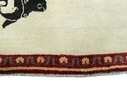 Central medallion detail of 2000s Persian Gabbeh rug from Iran / Persia