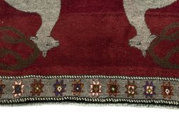 Central medallion detail of 2000s Persian Gabbeh rug from Iran / Persia