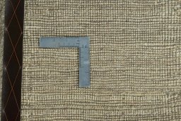 Close-up detail of 2000s Persian Gabbeh rug from Iran / Persia showing Wool weave