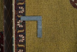 Close-up detail of 2000s Persian Gabbeh rug from Iran / Persia showing Wool weave