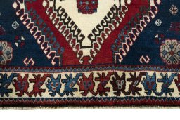 Central medallion detail of 2000s Persian Gabbeh rug from Iran / Persia