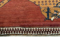 Central medallion detail of 1970s Persian Gabbeh rug from Iran / Persia