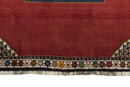 Central medallion detail of 2000s Persian Gabbeh rug from Iran / Persia