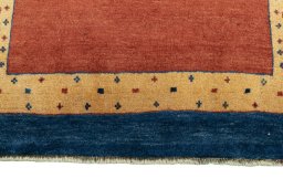 Central medallion detail of 2000s Persian Gabbeh rug from Iran / Persia
