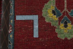 Close-up detail of 2000s Persian Gabbeh rug from Iran / Persia showing Wool weave