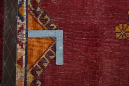 Close-up detail of 2000s Persian Gabbeh rug from Iran / Persia showing Wool weave