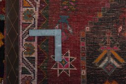 Close-up detail of 2000s Persian Gabbeh rug from Iran / Persia showing Wool weave