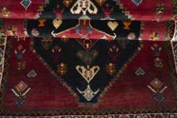 Full view of 2000s Persian Gabbeh rug from Iran / Persia, 188 × 113 cm in Gray tones