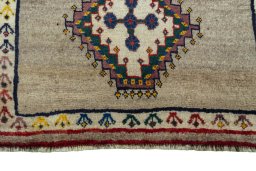 Central medallion detail of 2000s Persian Gabbeh rug from Iran / Persia