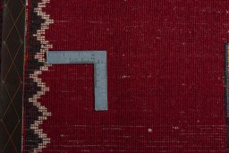 Close-up detail of 2000s Persian Gabbeh rug from Iran / Persia showing Wool weave