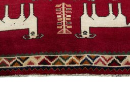 Central medallion detail of 2000s Persian Gabbeh rug from Iran / Persia