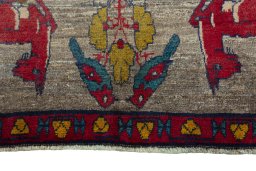 Central medallion detail of 2000s Persian Gabbeh rug from Iran / Persia