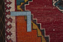 Close-up detail of 2000s Persian Gabbeh rug from Iran / Persia showing Wool weave