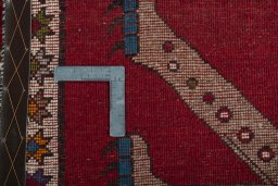 Close-up detail of 2000s Persian Gabbeh rug from Iran / Persia showing Wool weave