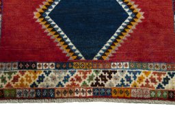Central medallion detail of 2000s Persian Gabbeh rug from Iran / Persia