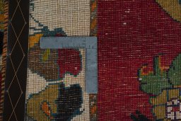Close-up detail of 2000s Persian Gabbeh rug from Iran / Persia showing Wool weave