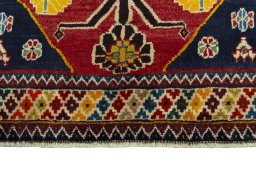Central medallion detail of 2000s Persian Gabbeh rug from Iran / Persia
