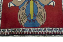Central medallion detail of 2000s Persian Gabbeh rug from Iran / Persia