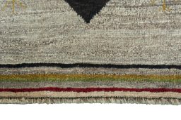 Central medallion detail of 2000s Persian Gabbeh rug from Iran / Persia